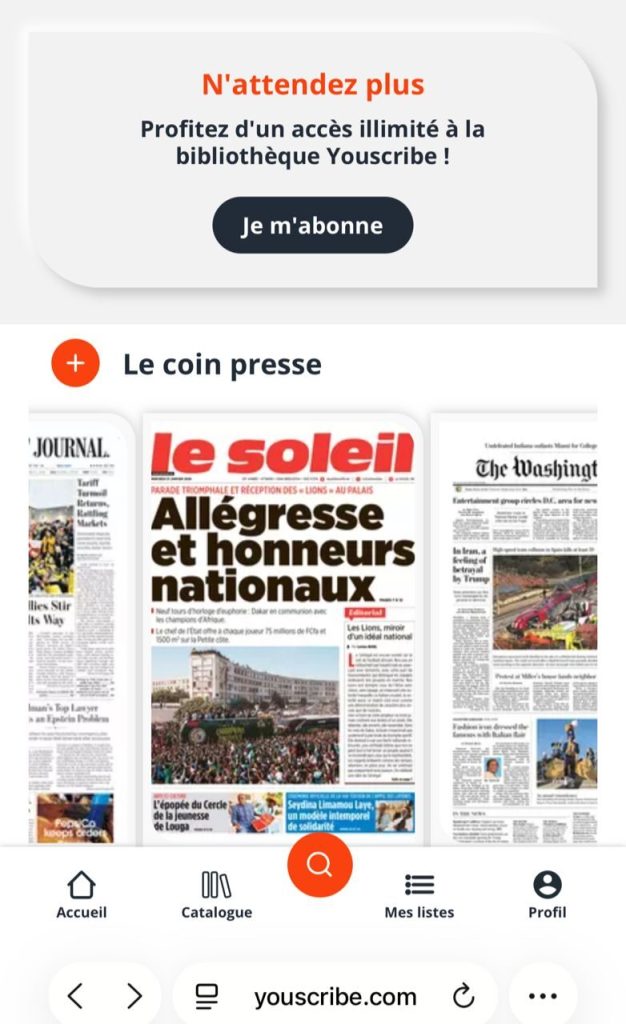 The daily newspaper “Le Soleil” now available on YouScribe, the “Netflix of reading”