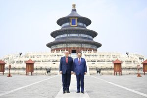 President Xi Jinping and US President Donald Trump visit the Temple of Heaven