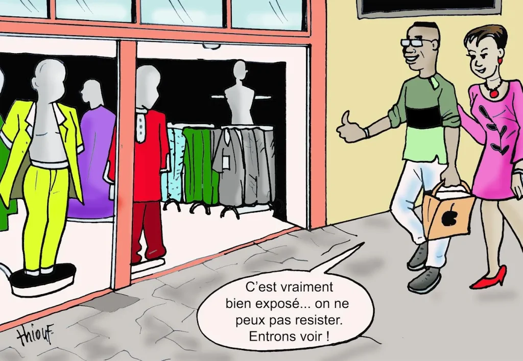 Allées du Centenaire boutiques: window mannequins seduce customers