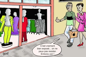 Allées du Centenaire boutiques: window mannequins seduce customers
